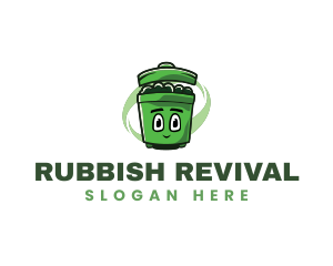 Trash garbage Bin Mascot logo