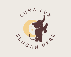 Baby Elephant Moon logo design