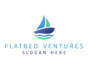 Sea Sailing Boat logo design