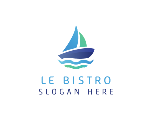 Sea Sailing Boat logo design