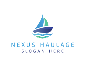 Sea Sailing Boat logo design