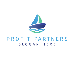 Sea Sailing Boat logo design