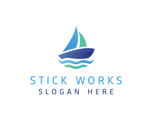 Sea Sailing Boat logo design