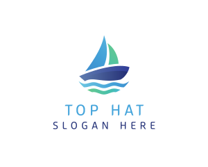 Sea Sailing Boat logo design