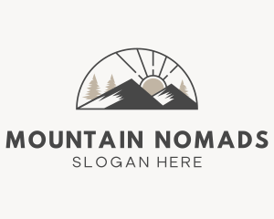 Mountain Alpine Sun logo design