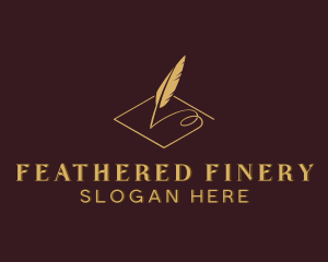 Writing Feather Stationary logo design