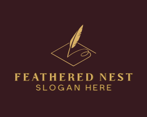 Writing Feather Stationary logo design