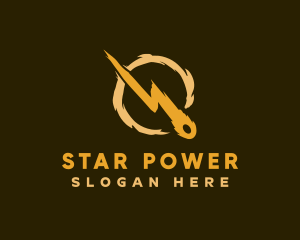 Lightning Power Meteor logo design