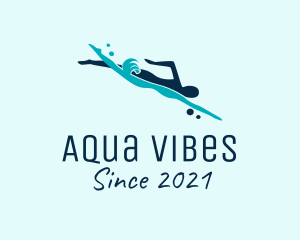 Blue Diver Swimming logo