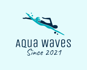 Blue Diver Swimming logo