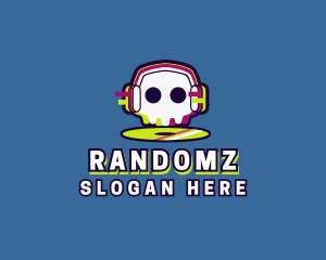 DJ Skull Headphones logo design