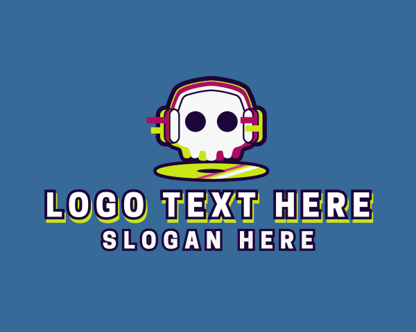 Disc Jockey Skull Headphones logo