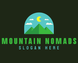 Moon Clouds Mountain logo design