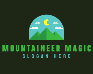 Moon Clouds Mountain logo design