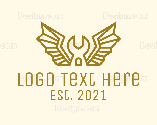 Winged Mechanic Wrench Logo