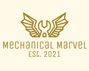 Winged Mechanic Wrench logo design