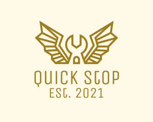 Winged Mechanic Wrench logo design