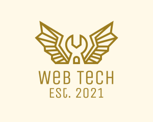 Winged Mechanic Wrench logo design