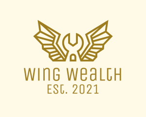 Winged Mechanic Wrench logo design