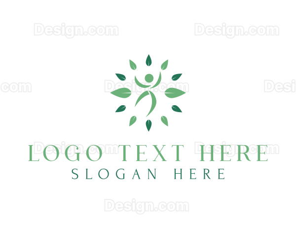 Wellness Human Leaf Logo