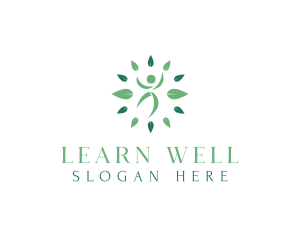 Wellness Human Leaf  logo design