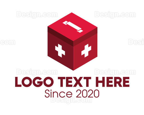 Red Medical Kit Box Logo