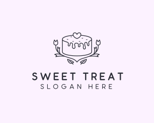 Romantic Wedding Cake logo design