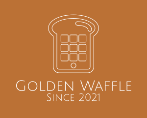 Waffle Phone Bread Toast logo design