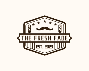 Hipster Barber Moustache logo design