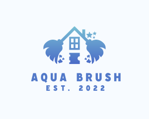 Home Cleaning Broom logo design