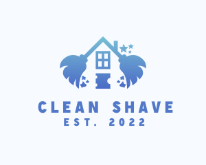 Home Cleaning Broom logo design