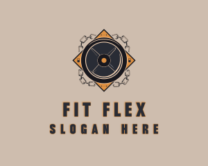 Dumbbell Fitness Workout logo design