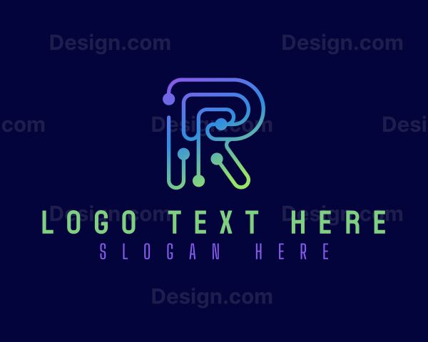 Technology Business Letter R Logo