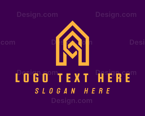 Geometric Yellow Letter A Logo