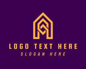 Geometric Yellow Letter A logo