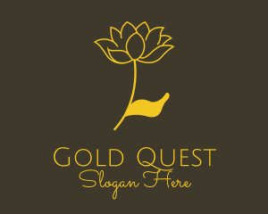 Gold Lotus Flower logo design