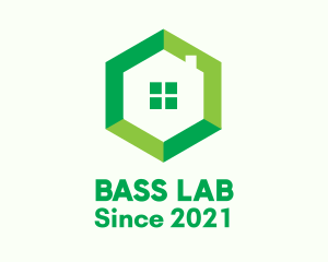 Green Hexagon Home logo design