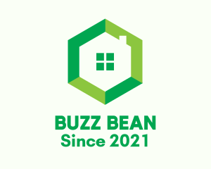 Green Hexagon Home logo design