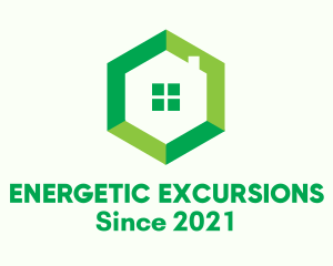 Green Hexagon Home logo design