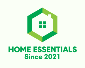 Green Hexagon Home logo design