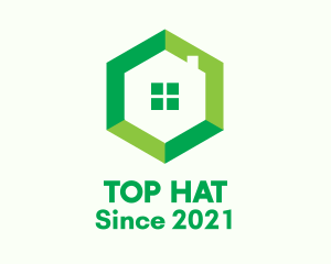 Green Hexagon Home logo design