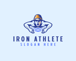 Olympic Swimmer Athlete logo design