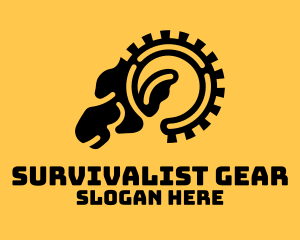 Goat Gear Cogwheel logo design