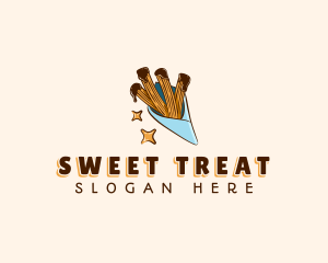 Sweet Chocolate Churros logo design