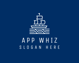 Sailing Ship Boat logo design