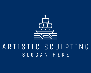 Sailing Ship Boat logo design