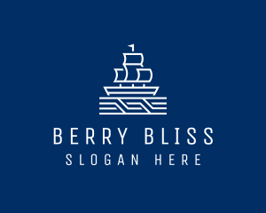 Sailing Ship Boat logo design