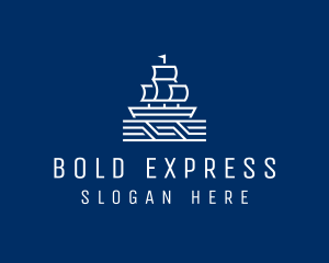 Sailing Ship Boat logo design