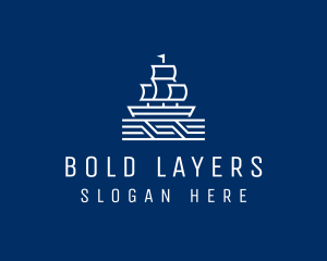 Sailing Ship Boat logo design