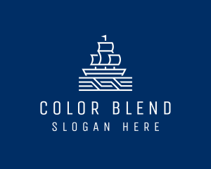 Sailing Ship Boat logo design